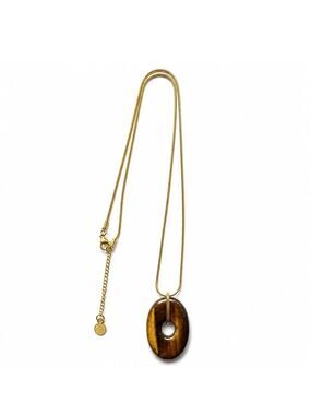 Tiger Eye Pendant Necklace - by Mayamar 14k gold plated